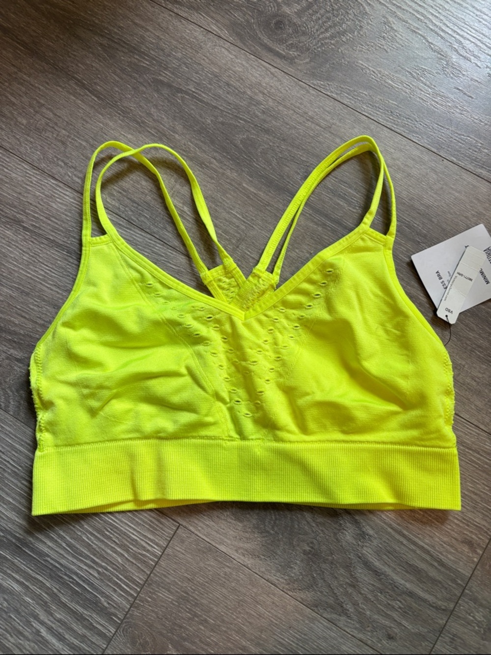Neon Yellow Seamless Strappy minimum support size large Victoria's Secret sport